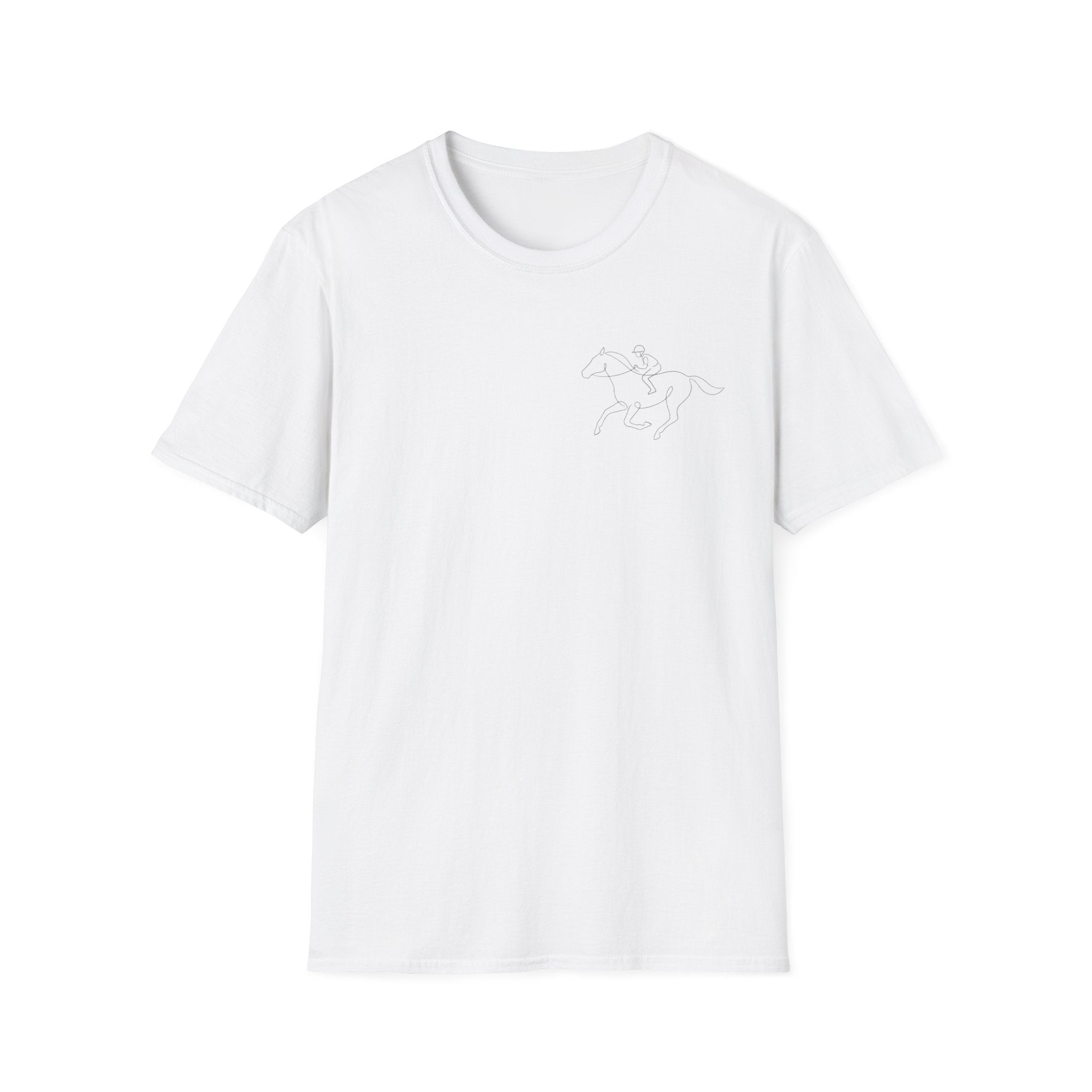 Pencil outline horse racing, jockeyT-Shirt