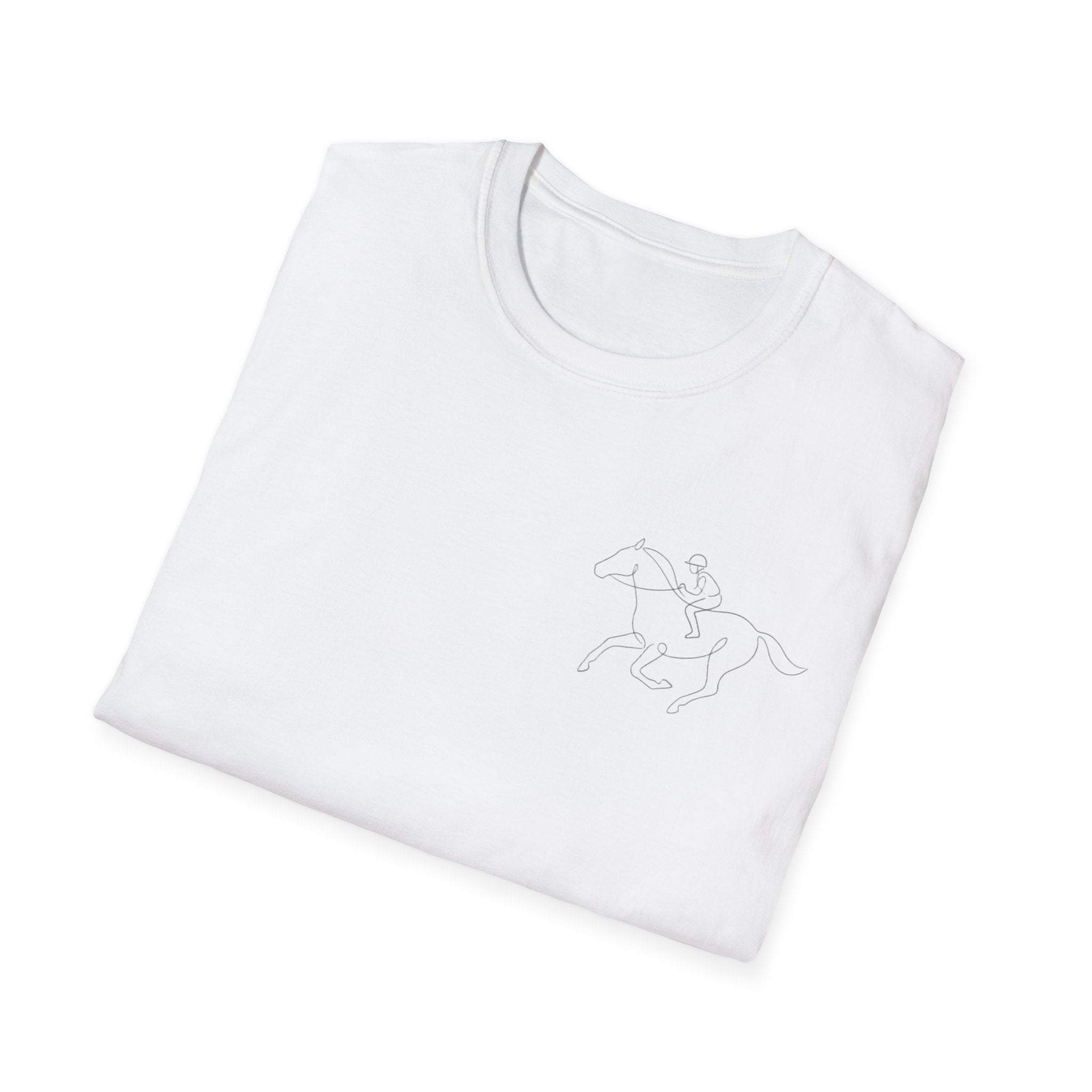 Pencil outline horse racing, jockeyT-Shirt